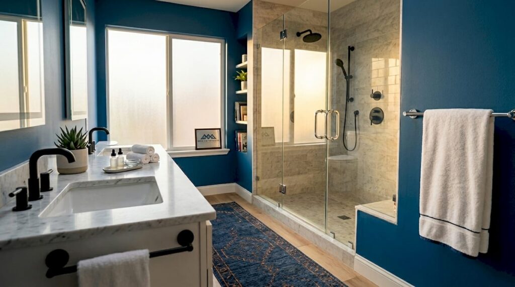 Modern styled renovated bathroom interior