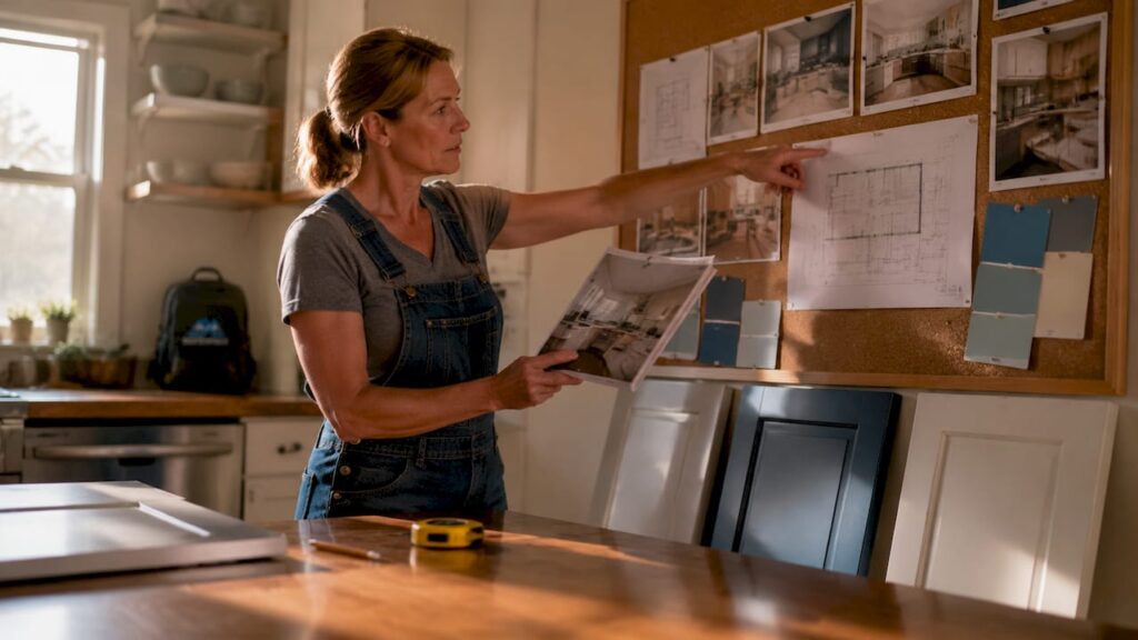 Homeowner reviewing remodeling options at home