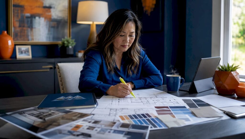 Woman planning personalized home renovation