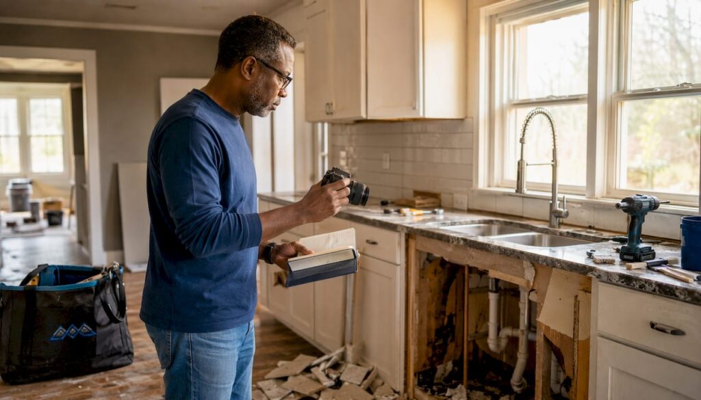 Property owner documenting rental renovation needs